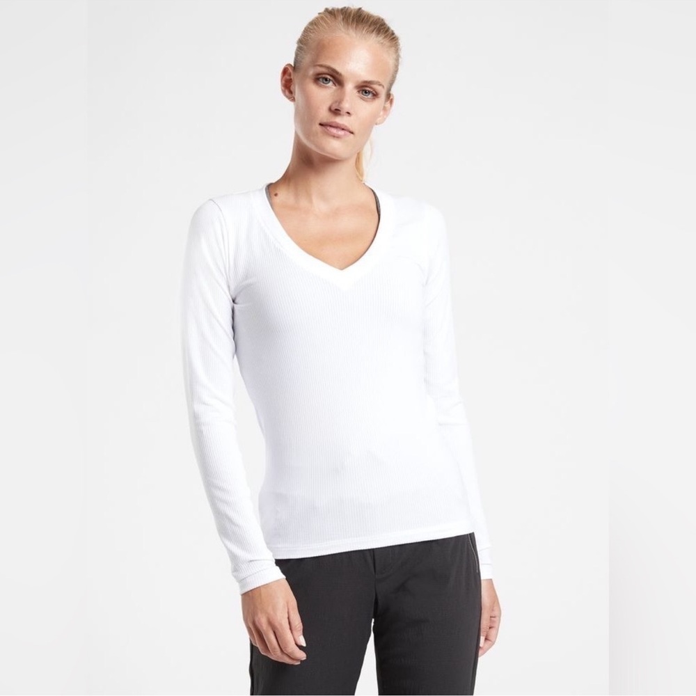 Athleta Renew Seamless Long Sleeve top White NWOT